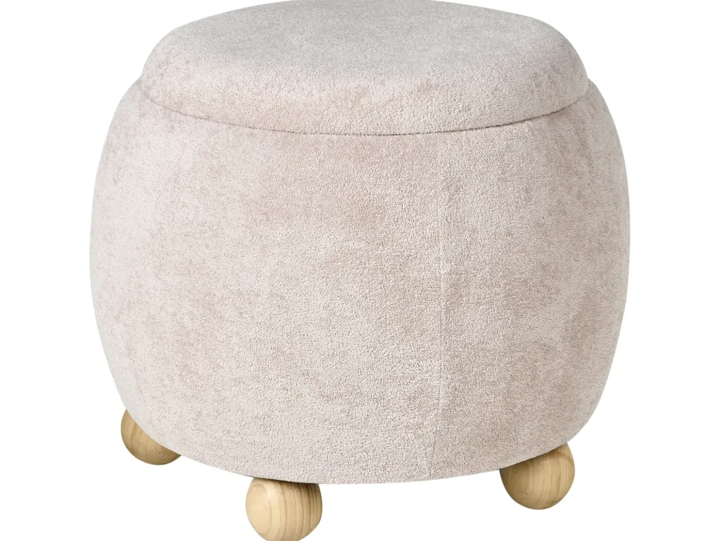 Pouf contenitore ANNABELLA Bouclé Beige chiaro