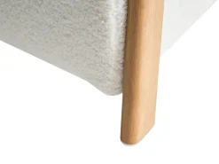 Pouf contenitore EDLAND Bouclé 45 cm 43 cm Bianco