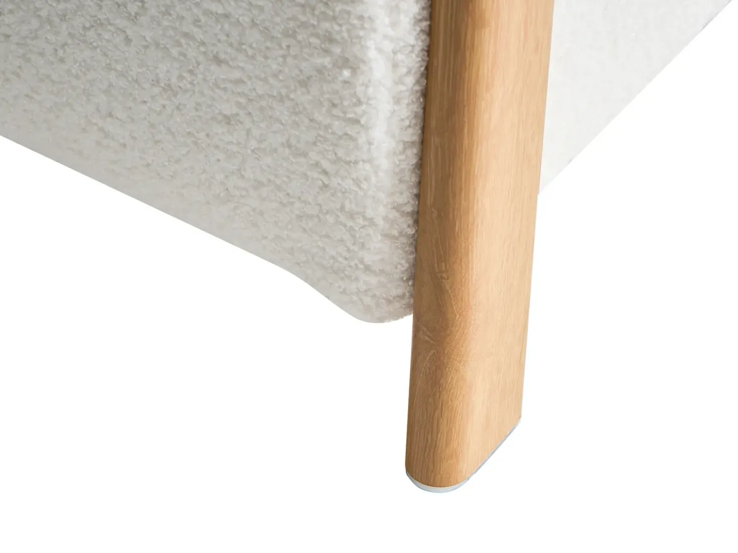 Pouf contenitore EDLAND Bouclé 45 cm 43 cm Bianco