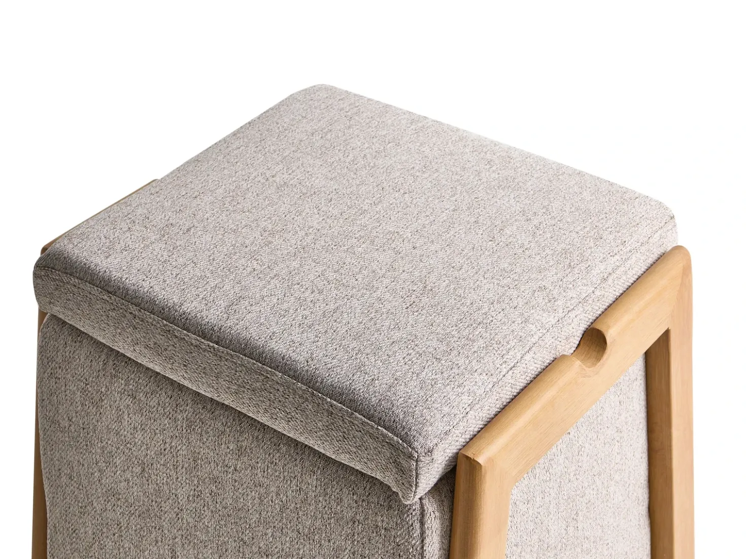 Pouf contenitore EDLAND Tessuto 45 cm 43 cm Beige