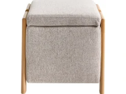 Pouf contenitore EDLAND Tessuto 45 cm 43 cm Beige