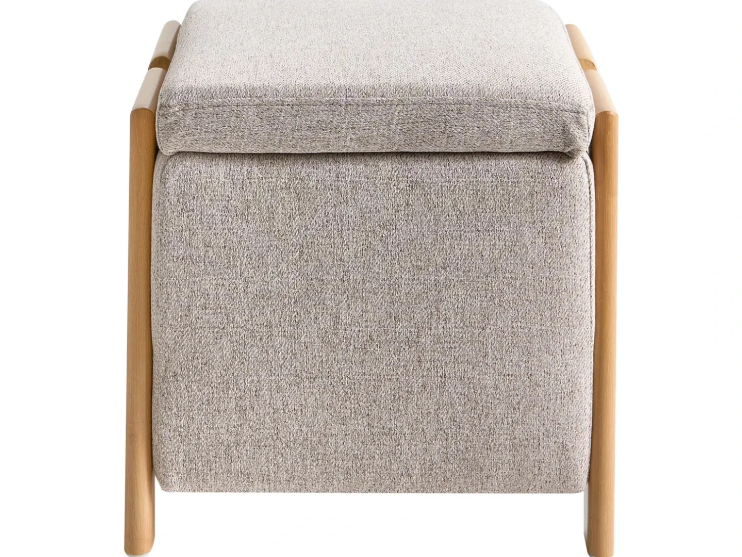 Pouf contenitore EDLAND Tessuto 45 cm 43 cm Beige