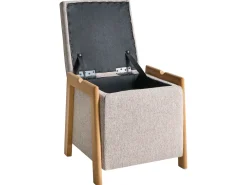 Pouf contenitore EDLAND Tessuto 45 cm 43 cm Beige