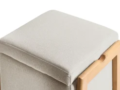 Pouf contenitore EDLAND Tessuto 45 cm 43 cm Beige chiaro