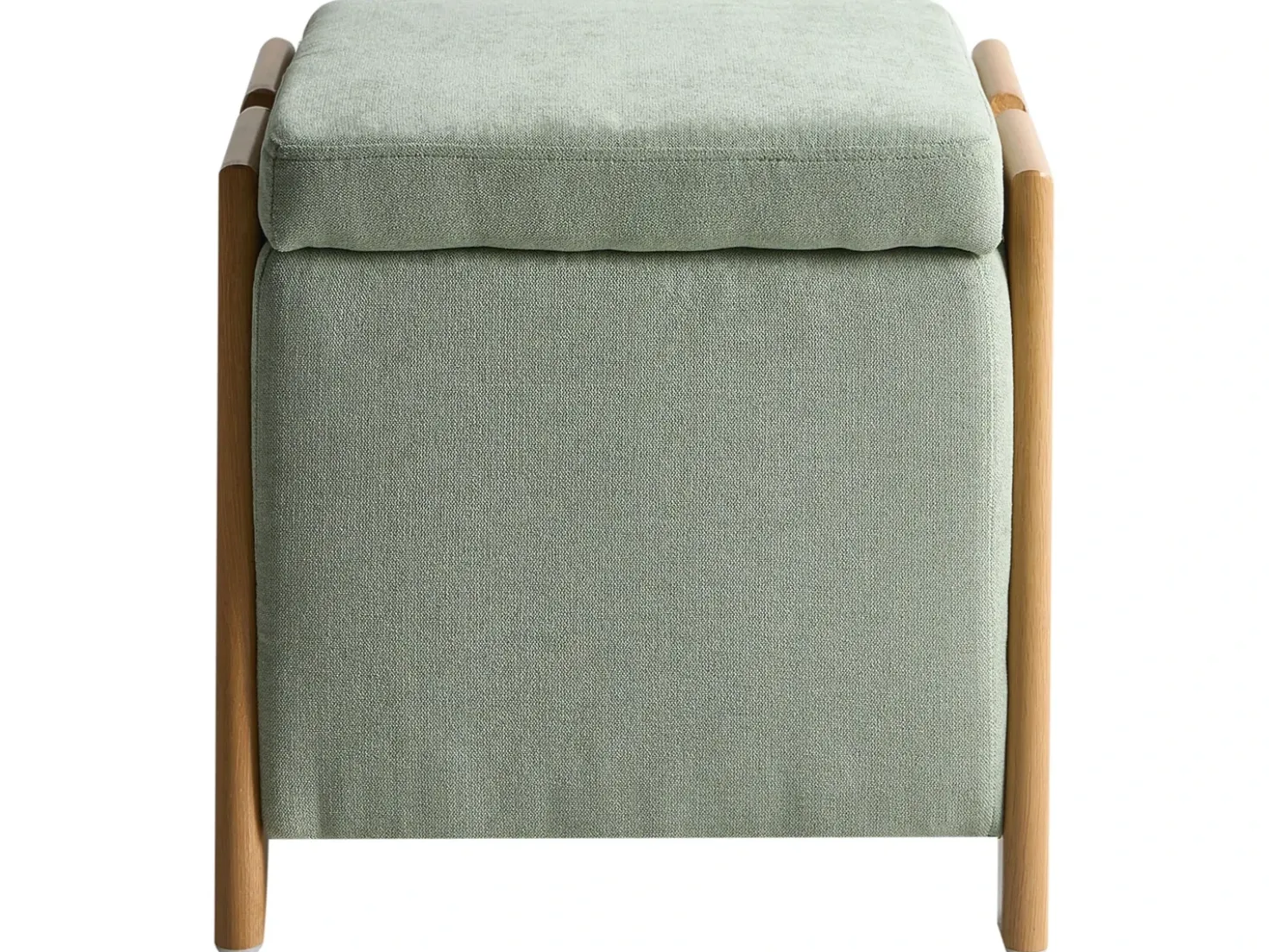 Pouf contenitore EDLAND Tessuto 45 cm 43 cm Verde chiaro