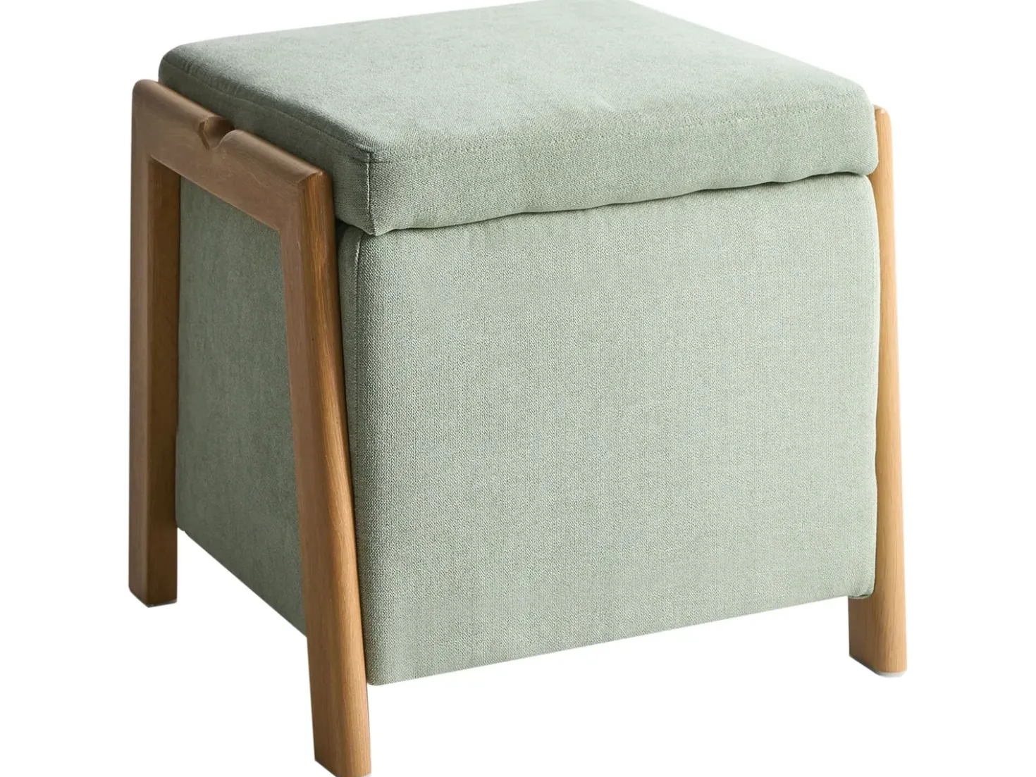 Pouf contenitore EDLAND Tessuto 45 cm 43 cm Verde chiaro