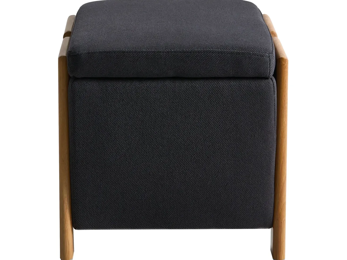 Pouf contenitore EDLAND Tessuto 45 cm 43 cm Nero