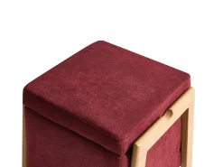 Pouf contenitore EDLAND Tessuto 45 cm 43 cm Bordeaux