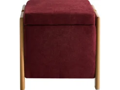 Pouf contenitore EDLAND Tessuto 45 cm 43 cm Bordeaux