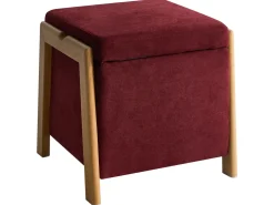 Pouf contenitore EDLAND Tessuto 45 cm 43 cm Bordeaux