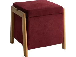 Pouf contenitore EDLAND Tessuto 45 cm 43 cm Bordeaux