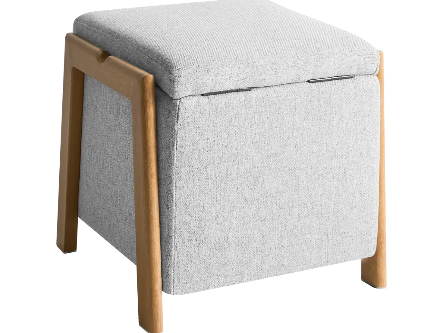 Pouf contenitore EDLAND Tessuto 45 cm 43 cm Grigio chiaro
