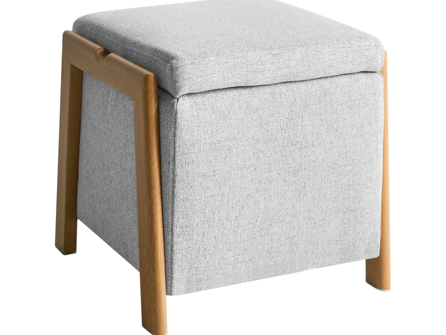 Pouf contenitore EDLAND Tessuto 45 cm 43 cm Grigio chiaro