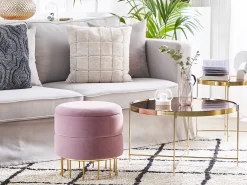 Pouf contenitore ELGIN Velluto Rosa
