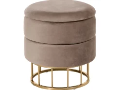 Pouf contenitore ELGIN Velluto Tortora