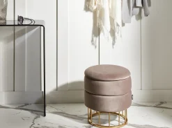 Pouf contenitore ELGIN Velluto Tortora