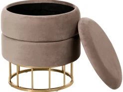 Pouf contenitore ELGIN Velluto Tortora
