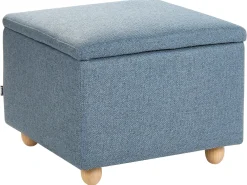 Pouf contenitore FERNDALE Tessuto Blu