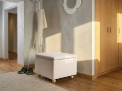 Pouf contenitore FERNDALE Tessuto Beige