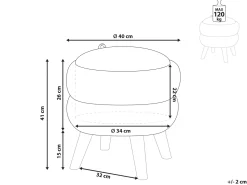 Pouf contenitore HAWLEY Ciniglia Marrone dorato