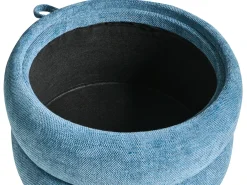 Pouf contenitore HAWLEY Ciniglia Blu