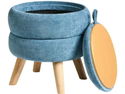 Pouf contenitore HAWLEY Ciniglia Blu