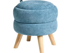 Pouf contenitore HAWLEY Ciniglia Blu