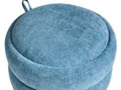 Pouf contenitore HAWLEY Ciniglia Blu