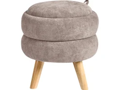 Pouf contenitore HAWLEY Ciniglia Tortora