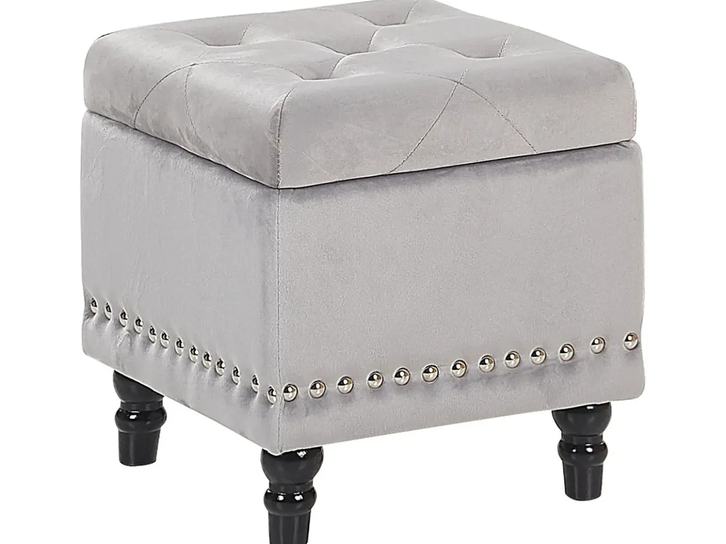 Pouf contenitore LORETTO Velluto Grigio chiaro