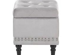 Pouf contenitore LORETTO Velluto Grigio chiaro