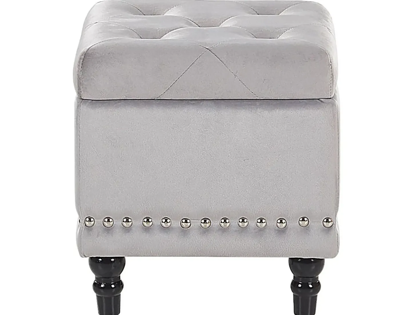 Pouf contenitore LORETTO Velluto Grigio chiaro