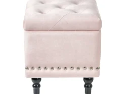 Pouf contenitore LORETTO Velluto Rosa pastello