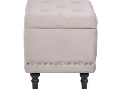Pouf contenitore LORETTO Velluto Beige