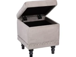 Pouf contenitore LORETTO Velluto Beige
