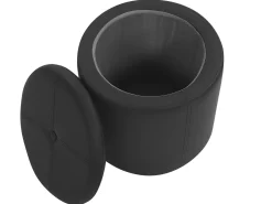 Pouf contenitore MARYLAND Pelle sintetica Nero