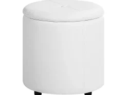 Pouf contenitore MARYLAND Pelle sintetica Bianco