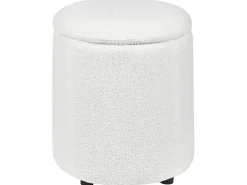 Pouf contenitore MARYLAND Bouclé Bianco sporco
