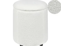 Pouf contenitore MARYLAND Bouclé Bianco sporco