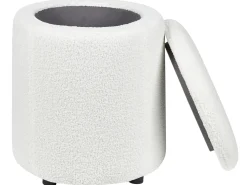 Pouf contenitore MARYLAND Bouclé Bianco sporco