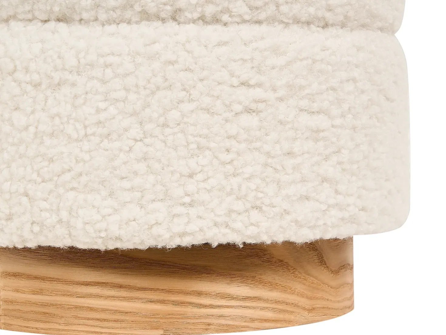 Pouf contenitore OGDEN Bouclé Bianco