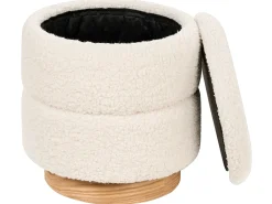 Pouf contenitore OGDEN Bouclé Bianco