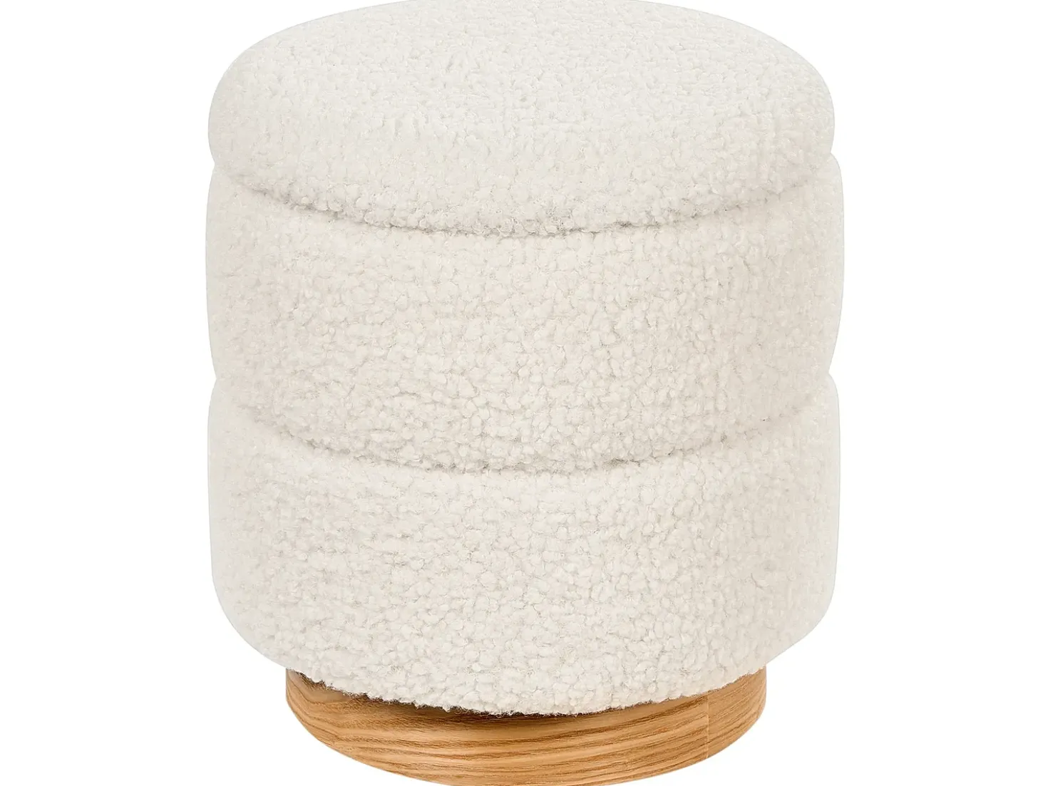 Pouf contenitore OGDEN Bouclé Bianco