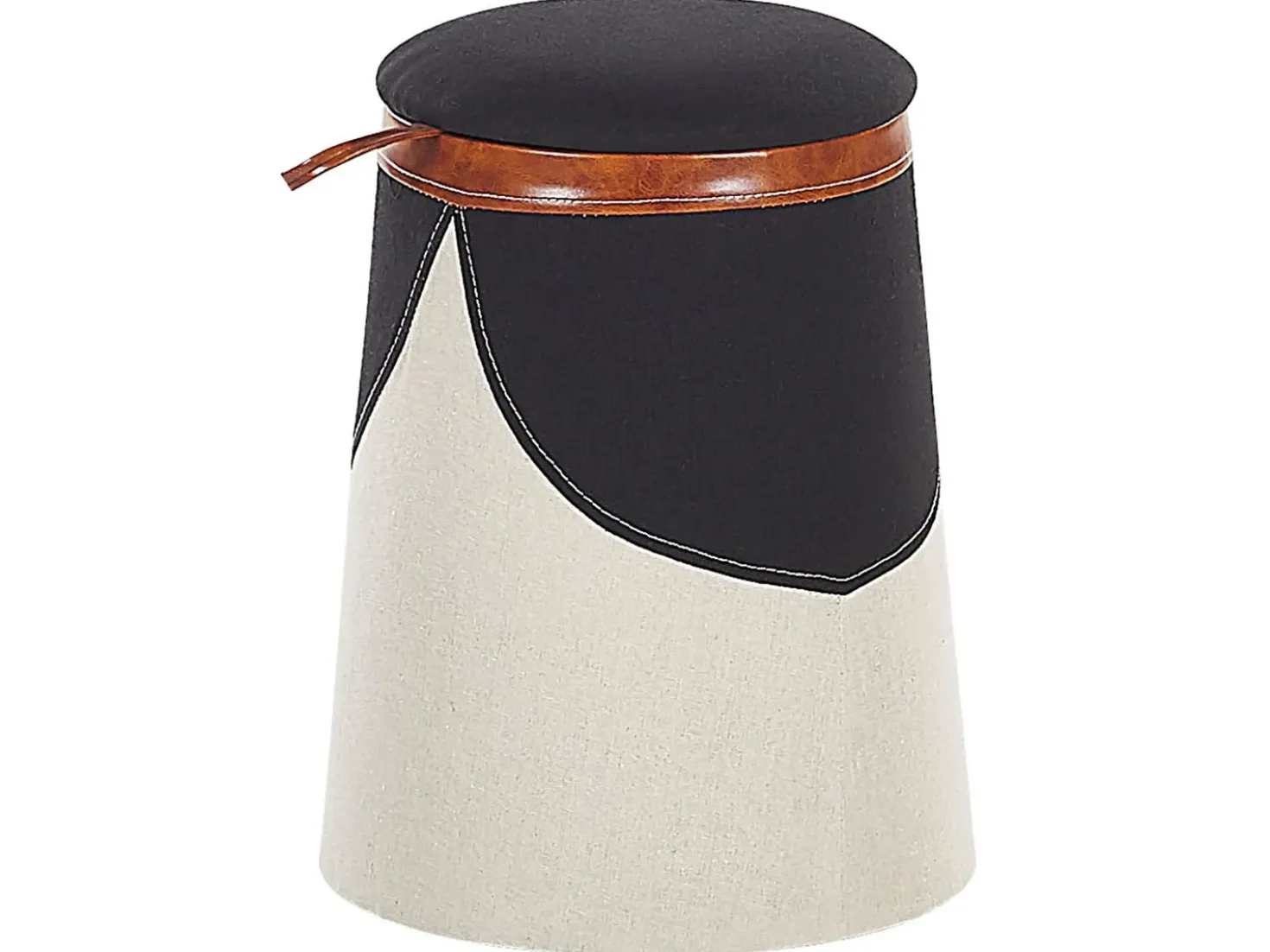 Pouf contenitore per bambini APACHE Lino sintetico Beige