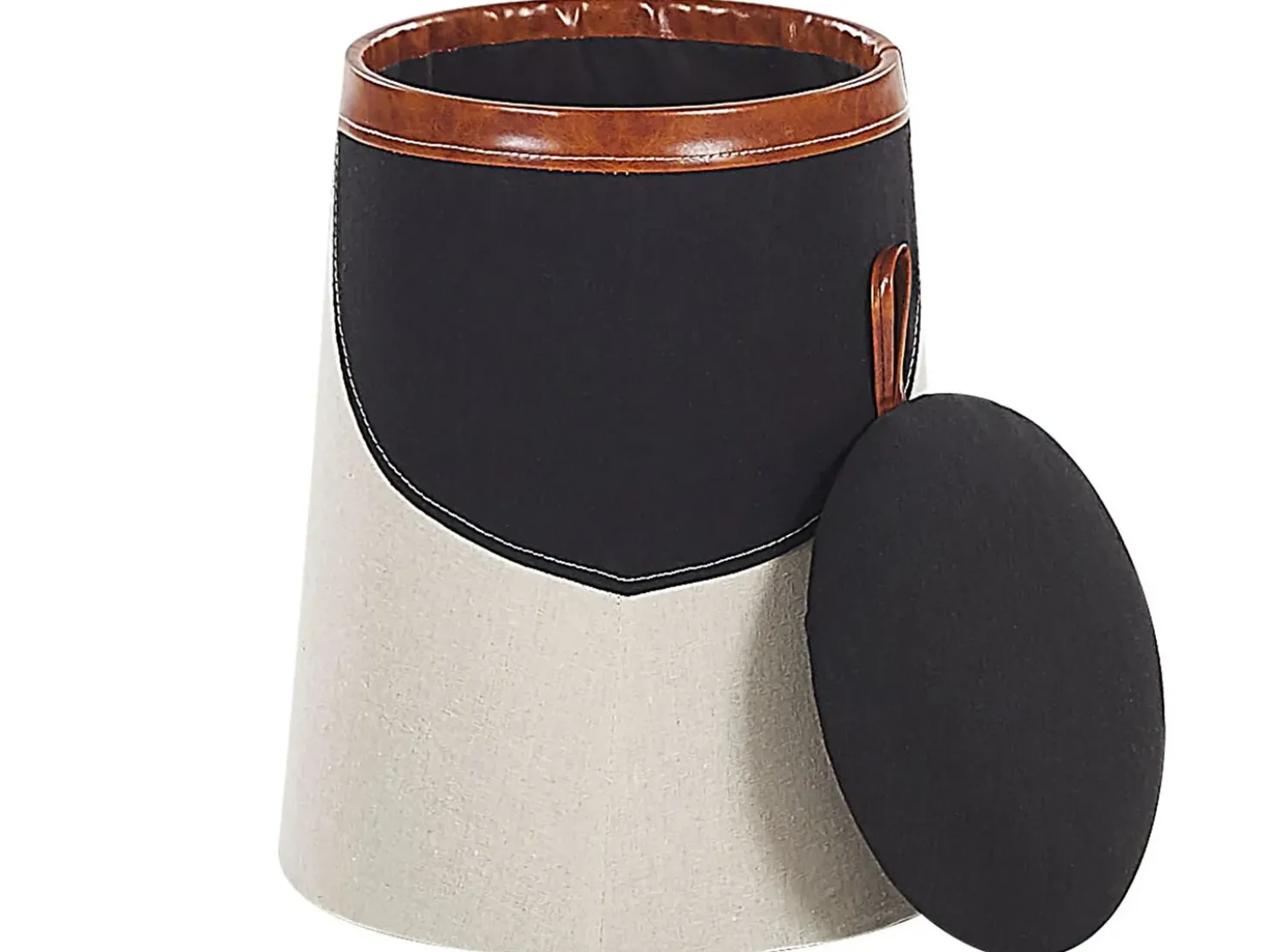 Pouf contenitore per bambini APACHE Lino sintetico Beige