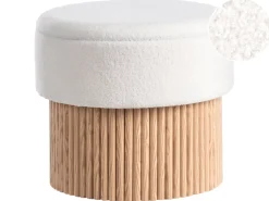 Pouf contenitore RICHEY Bouclé Bianco sporco
