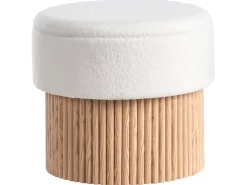Pouf contenitore RICHEY Bouclé Bianco sporco
