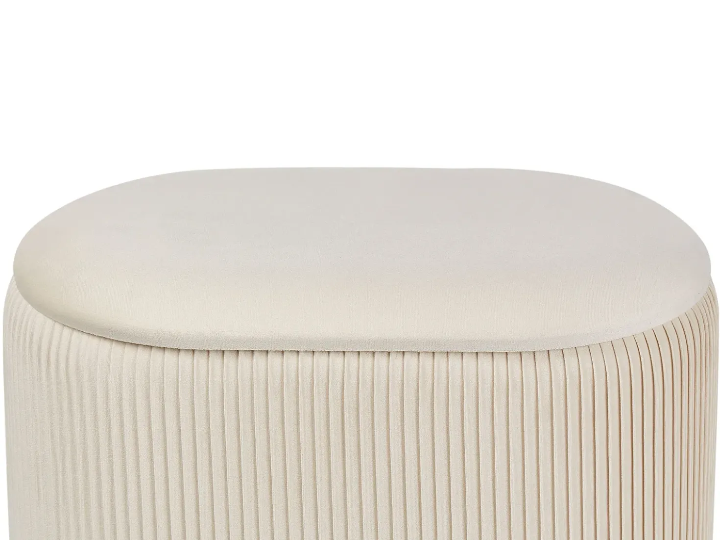 Pouf contenitore RICHLAND Velluto Beige chiaro