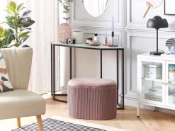 Pouf contenitore RICHLAND Velluto Rosa