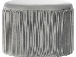 Pouf contenitore RICHLAND Velluto Grigio chiaro